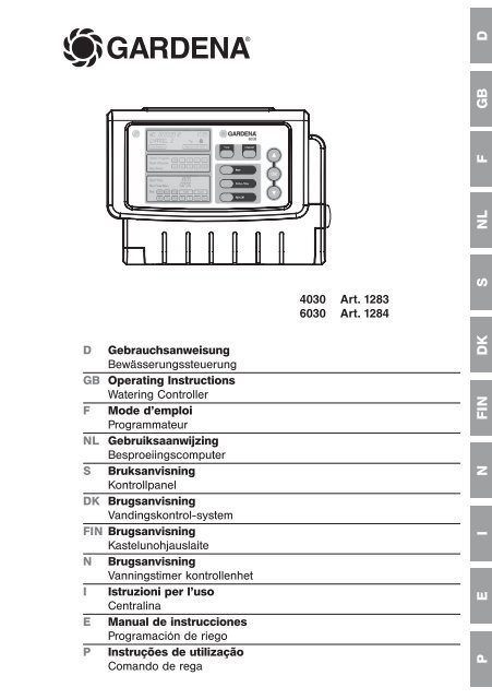 OM, Gardena, Watering Controller, Art 01283-20, Art 01284-20 ...