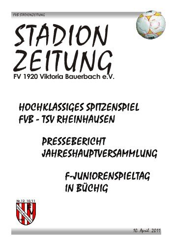 HOCHKLASSIGES SPITZENSPIEL FVB - TSV ... - FV Bauerbach