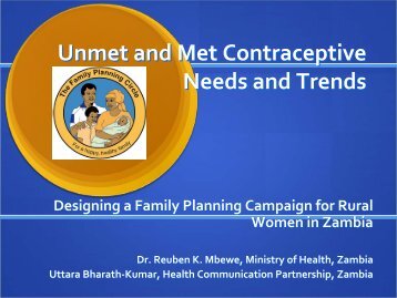 Rationale for the National Family Planning Campaign - International ...