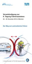 Vorankündigung zur 6. Tagung Fahrerassistenz - FTM - Technische ...