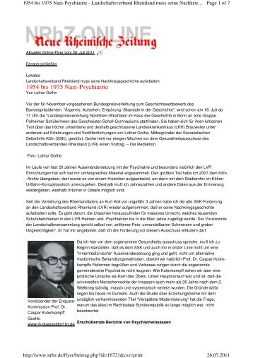 1954 bis 1975 Nazi-Psychiatrie