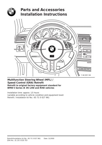 (MFL)/ Cruise control system (GRA) E39 4334 - BMW Retrofit guides