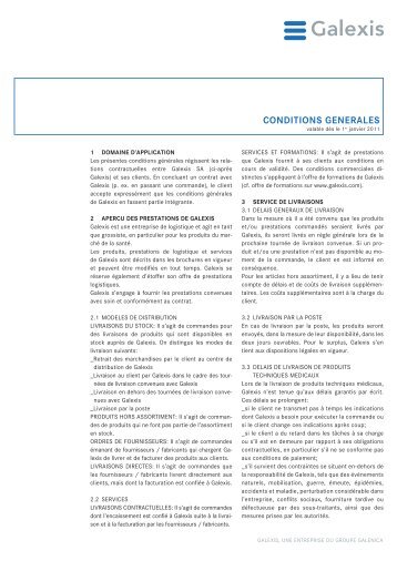 CONDITIONS GENERALES - Galexis.com