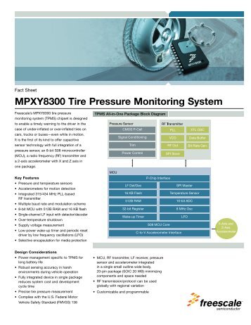 Fact Sheet MPXY8300 Tire Pressure Monitoring System - Freescale