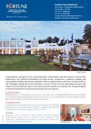 Hotel factsheet - Fortune Park Hotels