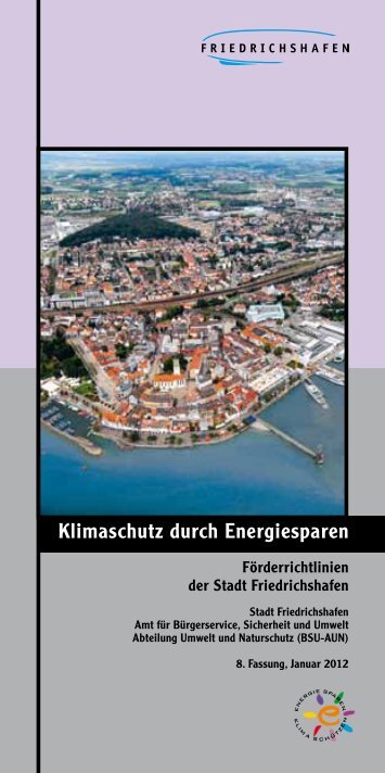 Förderrichtlinien "Klimaschutz durch Energiesparen" - Friedrichshafen