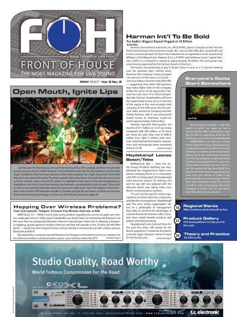 May Issue - FOH Online