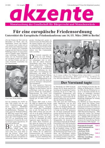 Für eine europäische Friedensordnung - GBM