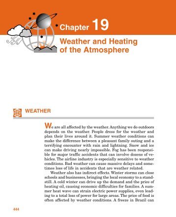 Chapter 19 Weather and Heating of the Atmosphere