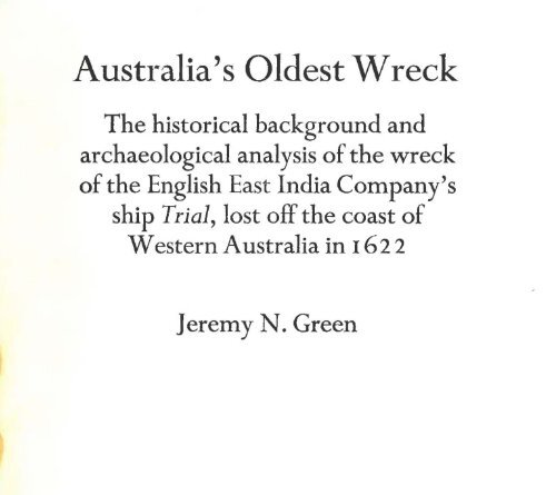 No. 278 Australia's oldest wreck. English East India Company ship ...