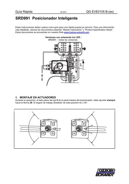 SRD991 Posicionador Inteligente - FOXBORO-ECKARDT Homepage