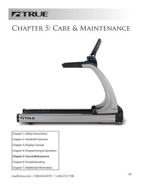 CS500 Treadmill Owner's Manual - True Fitness Equipment
