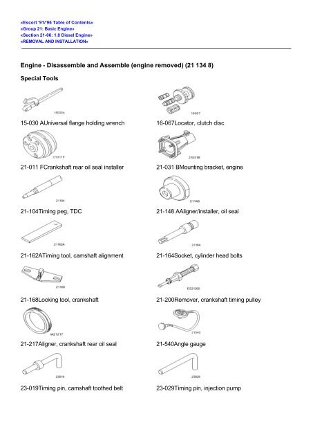 Engine - Disassemble and Assemble (engine ... - Ford Escort Fans