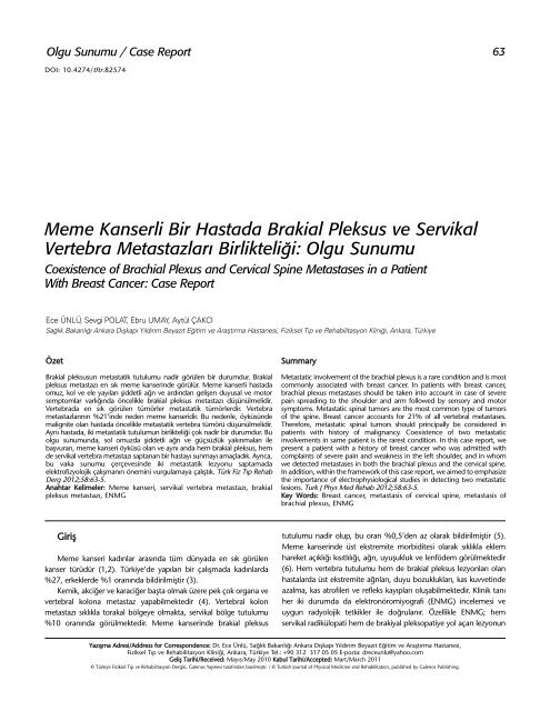 Olgu Sunumu / Case Report - FTR Dergisi