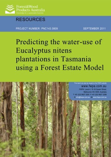 Predicting the water-use of Eucalyptus nitens plantations in ...