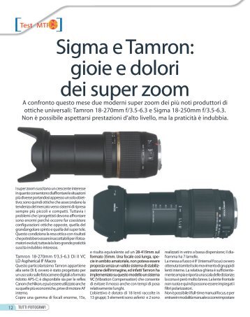 Sigma e Tamron: gioie e dolori dei super zoom - Fotografia.it