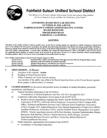 Agendas - Fairfield-Suisun Unified School District