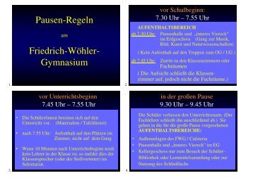 FWG Pausen-Regeln - Friedrich-Wöhler-Gymnasium Singen