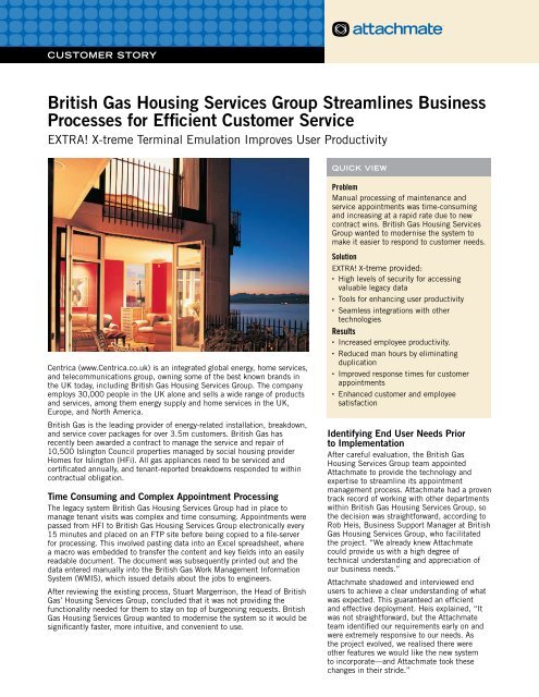 British Gas Housing Services Group Streamlines Attachmate