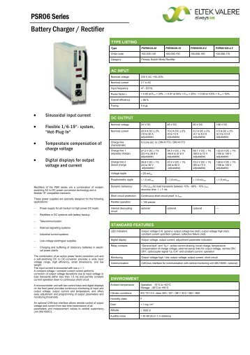 PSR06 Series Battery Charger / Rectifier - FIRSTPOWER