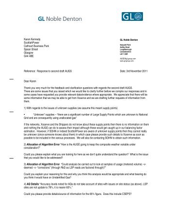 ScottishPower Clarification Letter 03112011