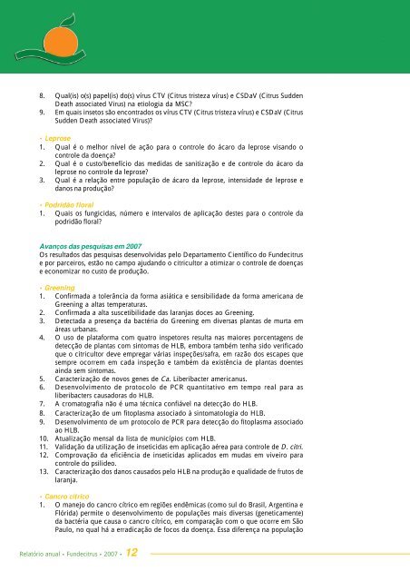 Relatório Anual 2007.pdf - Fundecitrus