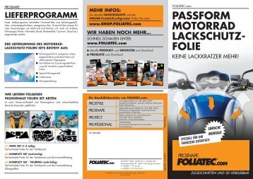 PASSFORM MOTORRAD LACKSCHUTZ- FOLIE - Foliatec