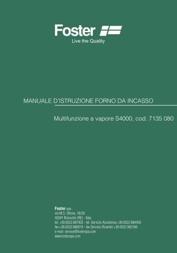 Libretto d'istruzioni - Foster