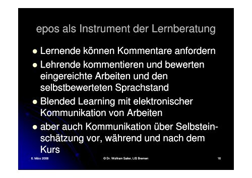 epos – das elektronische das elektronische Portfolio der Sprachen