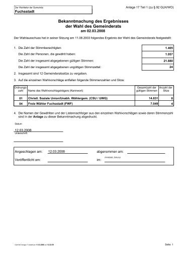 anzeigen - Gemeinde Fuchsstadt