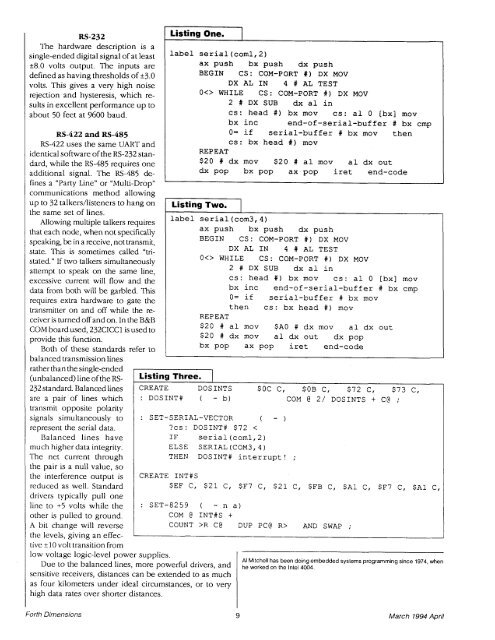 FAST Forth Native-Language Embedded Computers