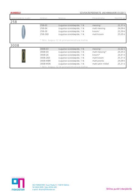 Mandelli jaehinnakiri 2012 - Fiskostar