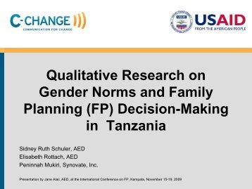 Qualitative Research on Gender Norms and Family Planning ...