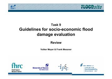 Guidelines for socio-economic flood damage evaluation - FLOODsite