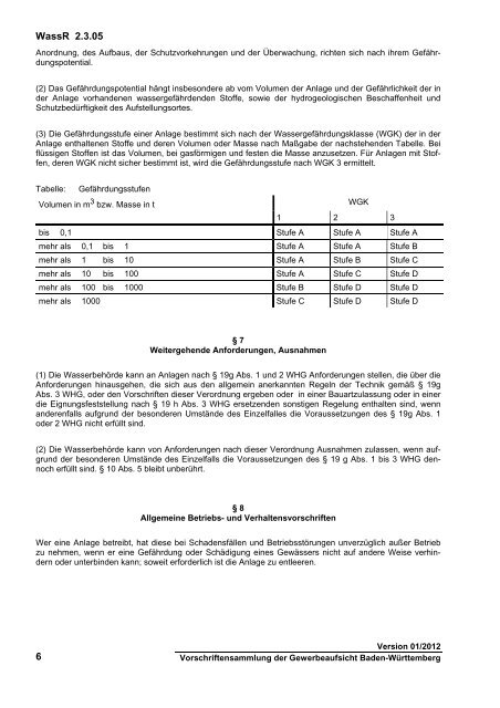 Anlagenverordnung wassergefährdende Stoffe - Gewerbeaufsicht ...