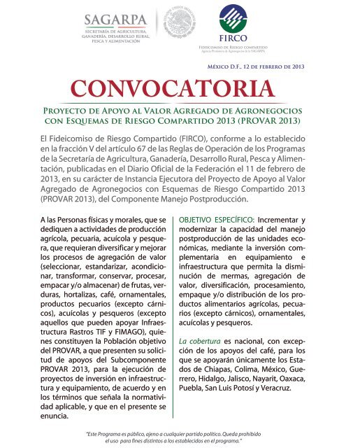 folleto convocatoria provar 2013 flipbook.pdf - Firco
