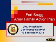 Fort Bragg Army Family Action Plan