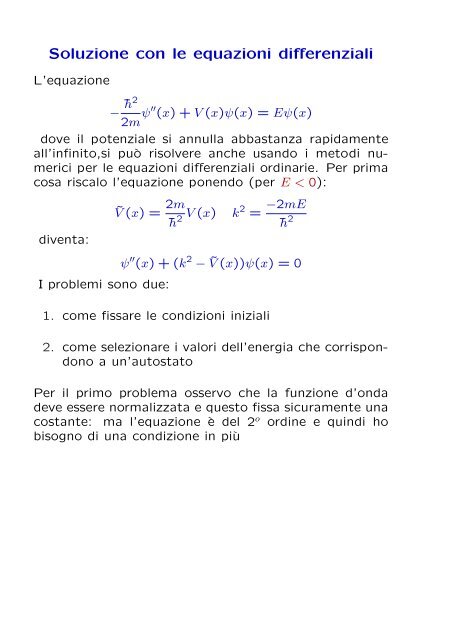 Applicazioni alla meccanica quantistica Oscillatore armonico ... - Fisica