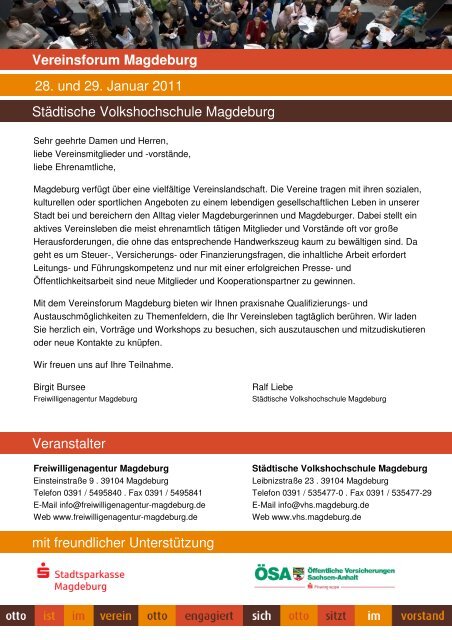 Vereinsforum Magdeburg - Freiwilligenagentur Magdeburg