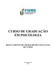 CURSO DE GRADUAÇÃO EM PSICOLOGIA - FISMA