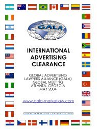 International Advertising Clearance - May 2004 - GALA