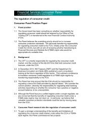 Consumer Panel Position Paper on Consumer Credit - Financial ...