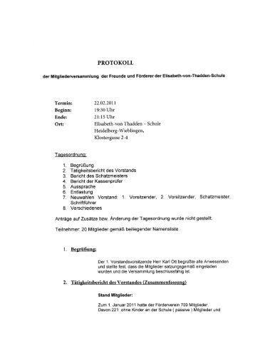 PROTOKOLL - Verein der Freunde & Förderer der E.-v.