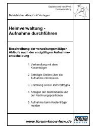 Heimverwaltung - Aufnahme durchführen