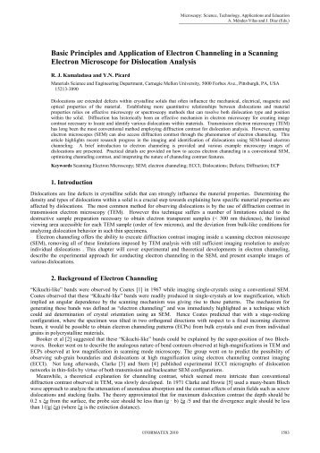 Basic Principles and Application of Electron Channeling in a ...