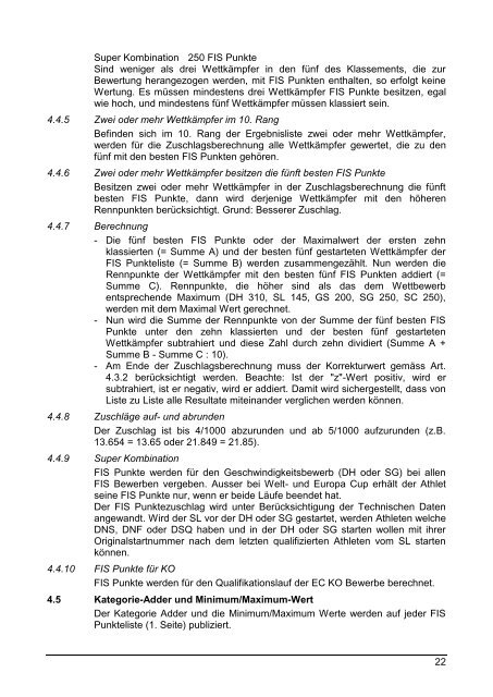 rules for the fis alpine points reglement der alpinen fis punkte ...