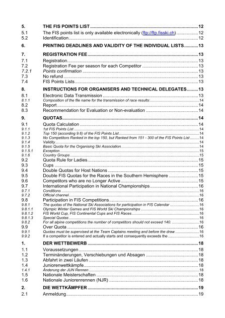 rules for the fis alpine points reglement der alpinen fis punkte ...