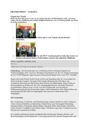 FRANKENPOST – 12.04.2011 Gegen den Trend - Frankenwaldverein