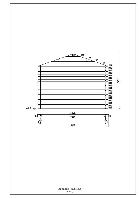 Inspection Certificate Log cabin FRB28-3226 (28 mm, 320x260 cm ...