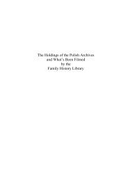 Holdings of the Polish Archives - Galizien German Descendants